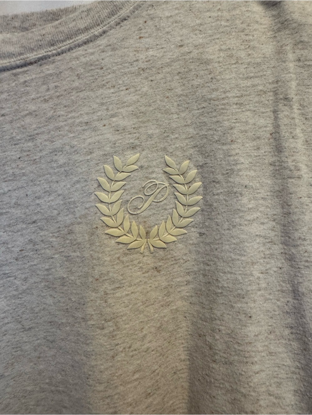 PINK Victoria's Secret Light Gray Crewneck with Laurel P Emblem